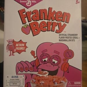 Franken Berry Cereal Box w Action Figure General Mills Collectible New